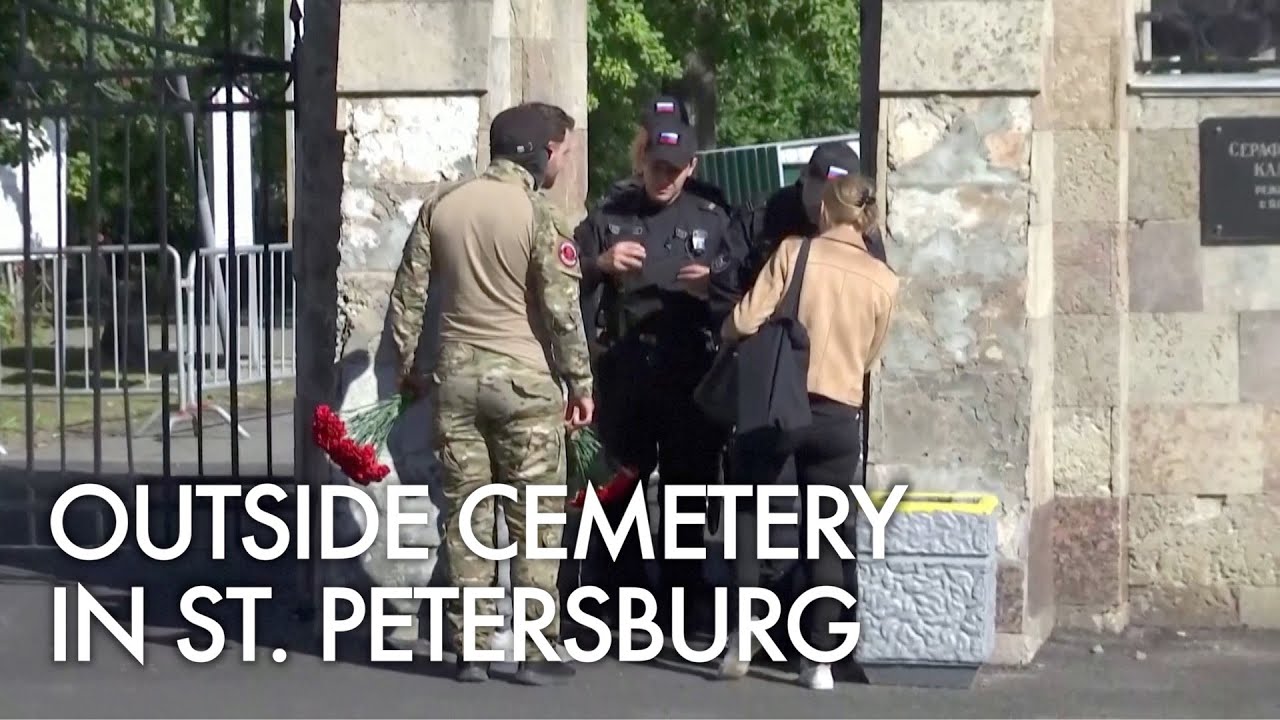 WATCH: Security tight at St. Petersburg cemetery as speculation over Prigozhin funeral builds