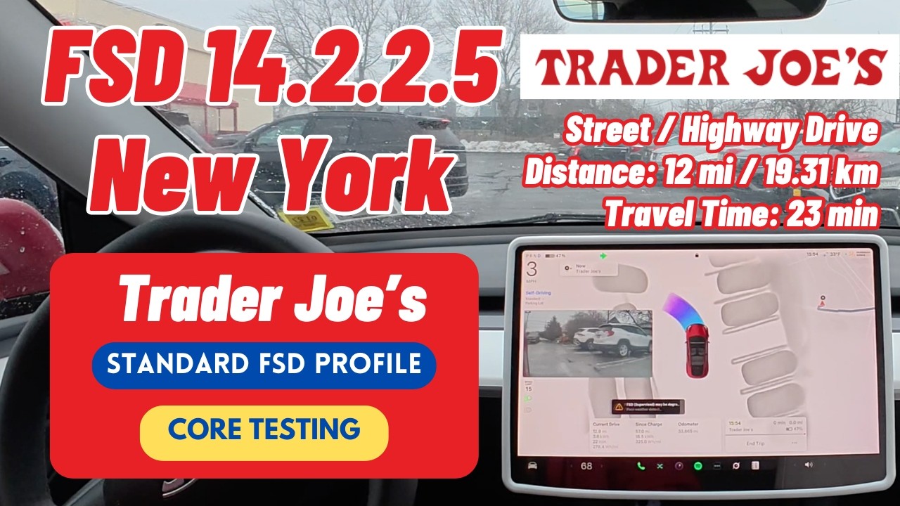 Tesla FSD Supervised v14.2.2.5 Standard Real World Test Drive: 12-Mile Trader Joe’s Trip! (Model Y)