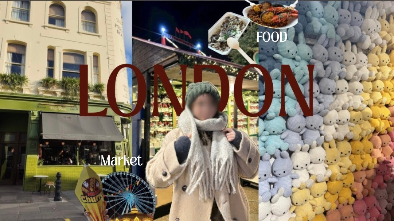 【London Trip #2】4泊6日のイギリス/ロンドン旅行🇬🇧DAY2|バラマーケット🥘|ノッティングヒル📕|本場のスコーン🥯|クリスマスマーケット🎄|購入品紹介🛒[EN]