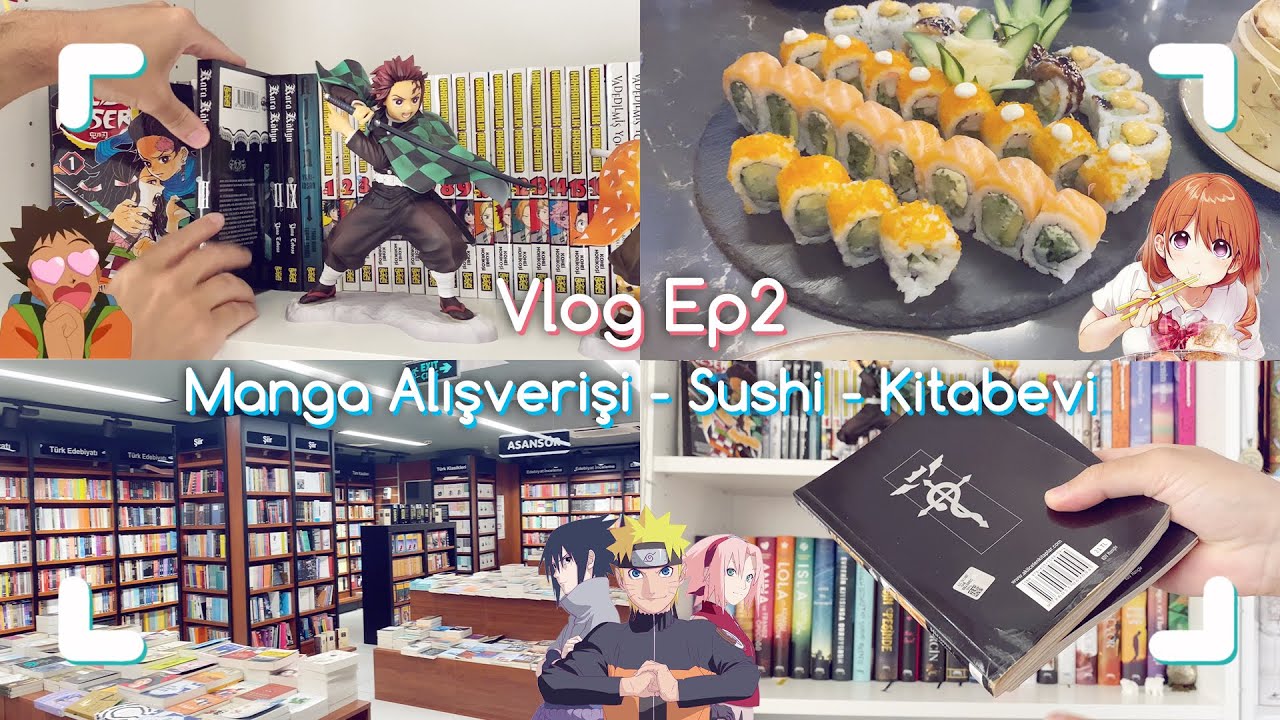 Vlog Ep2 - Manga Alışverişi & Naruto Temalı Restoran & Penguen Kitabevi. I Mangalarım Hasarlı Geldi😭