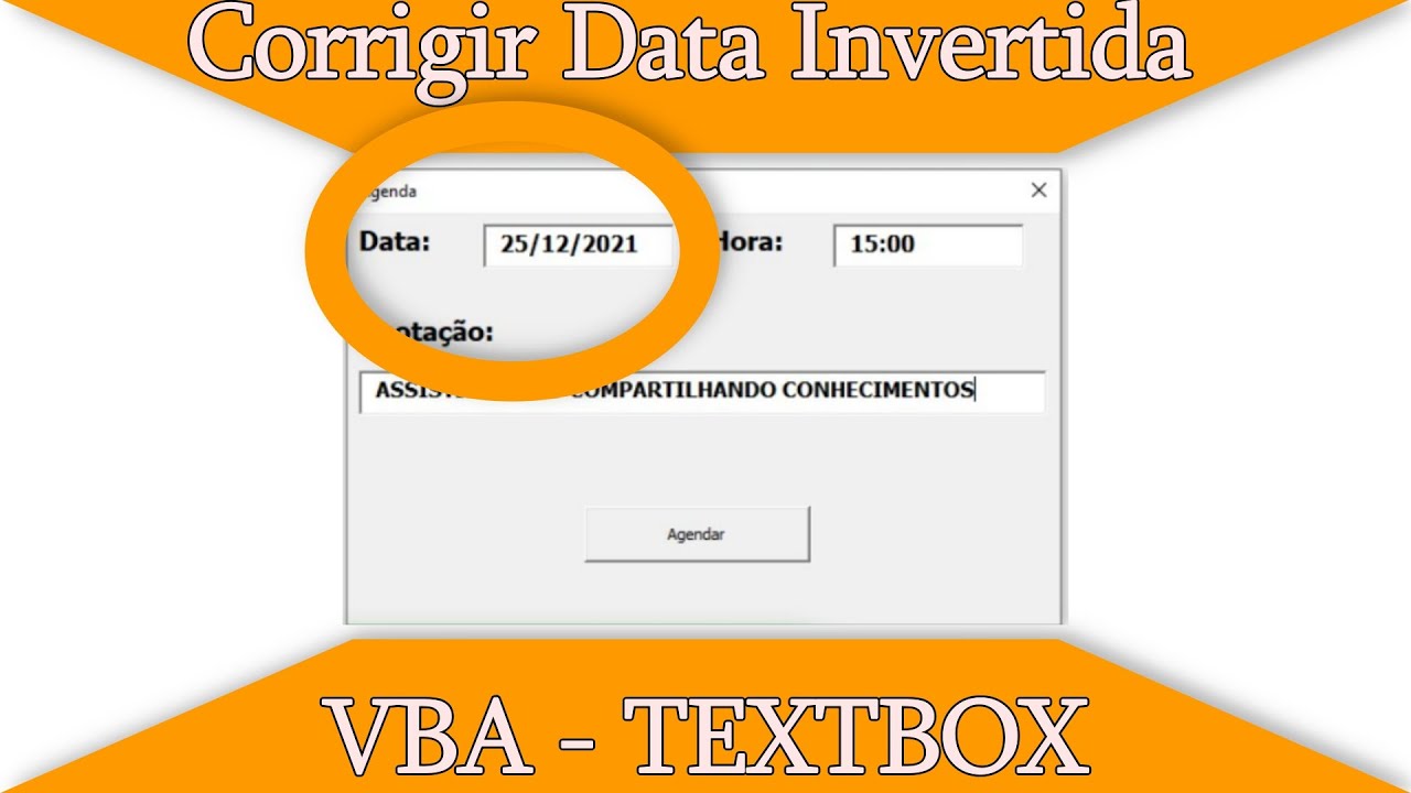 Como Corrigir Data Invertida no VBA - Formulário - TextBox Data