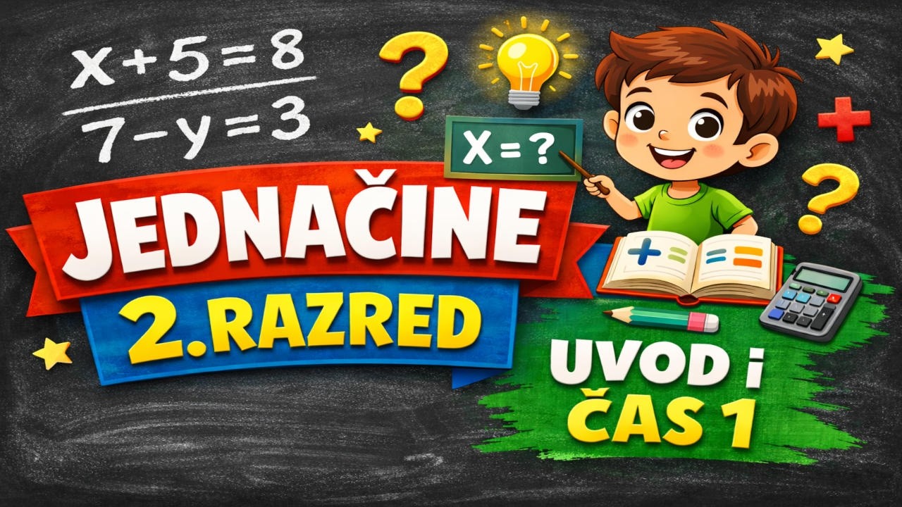 JEDNAČINE ZA 2. RAZRED - uvod (čas 1.) | Matematika za drugi razred osnovne škole
