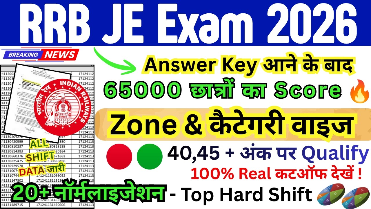 RRB JE 2026 CUT OFF AFTER ANSWER KEY 👉📄 RRB JE HARD SHIFT || RRB JE NORMALIZATION || RRB JE UPDATE