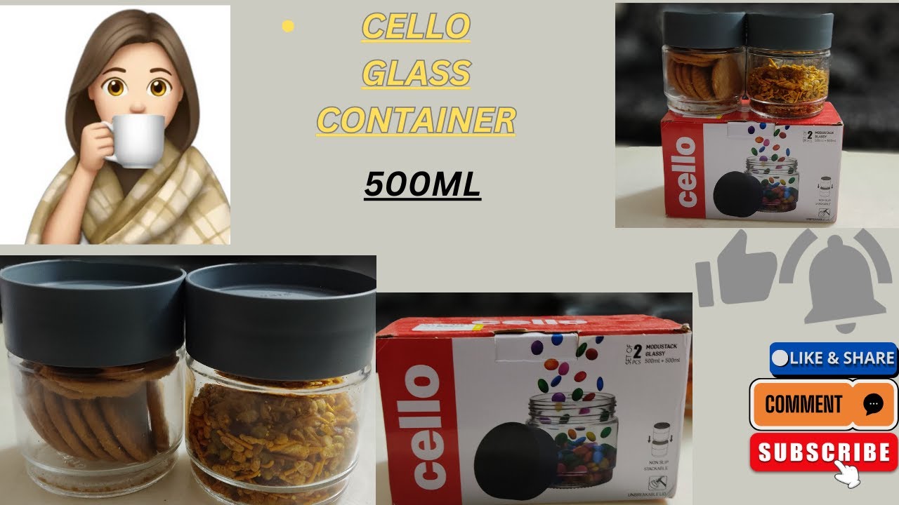 Cello Glass Jars ll Storage Solution for Clutter Free Home 500ML