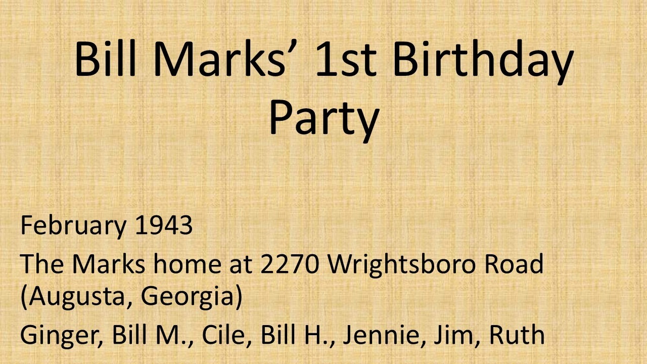 P-0492 - Bill Marks’ 1st birthday party with Hutsons at Marks home - February 1943