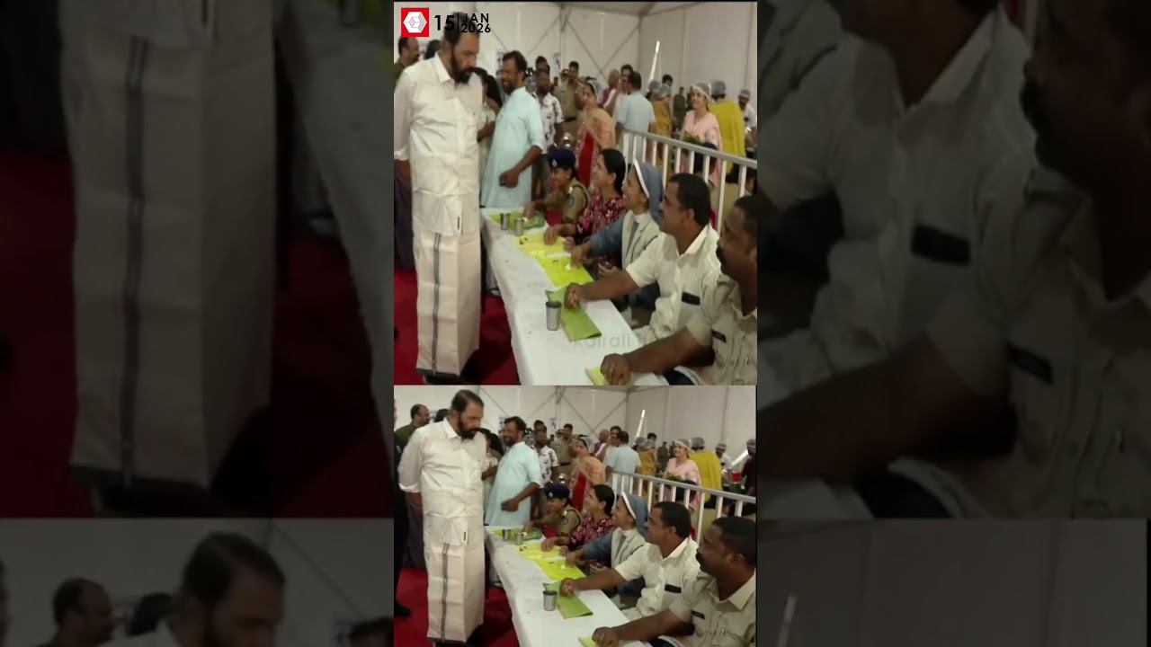 ഊട്ടുപുരയും കുട്ടികളേയും സന്ദര്&zwj;ശിച്ച്, കുട്ടികള്&zwj;ക്കൊപ്പം പ്രഭാതഭക്ഷണവും കഴിച്ച് V SHIVANKUTTY