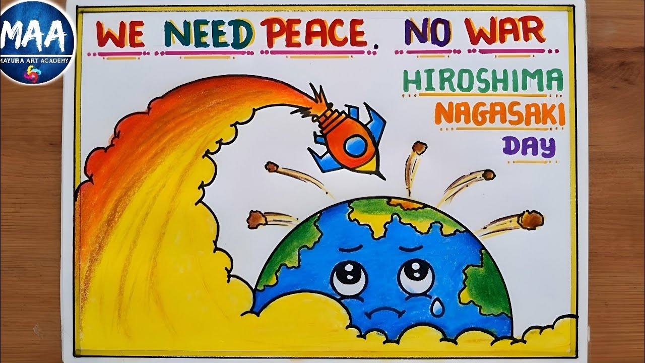 Hiroshima Nagasaki Day Drawing | Hiroshima Nagasaki Day Poster Drawing | Stop War Drawing #hiroshima