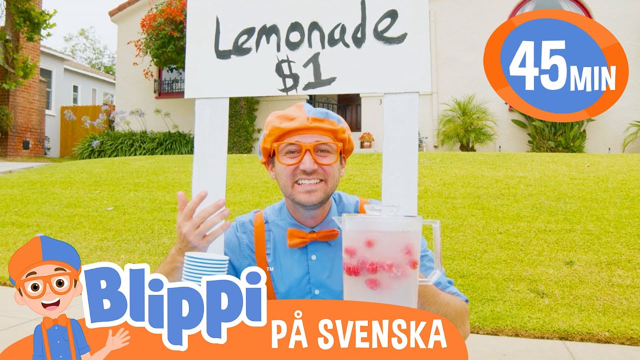 Blippi Svenska | Blippi gör ett lemonadstånd | pedagogiska videor för barn