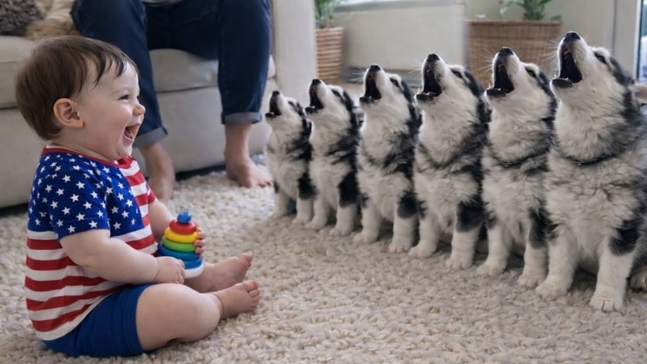 Try Not To Laugh Baby  and Husky Moments 😂 So Cute It Hurts