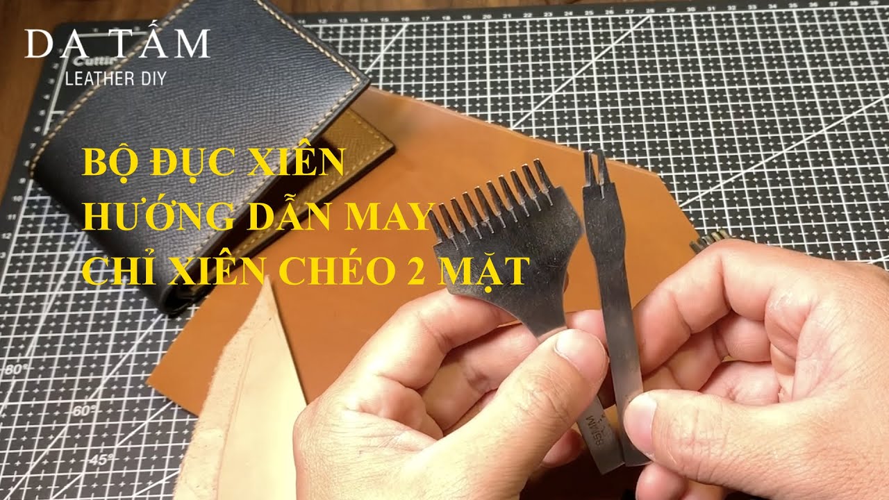 Đục xiên và hướng dẫn khâu chỉ xiên chéo | Hướng dẫn làm đồ da handmade