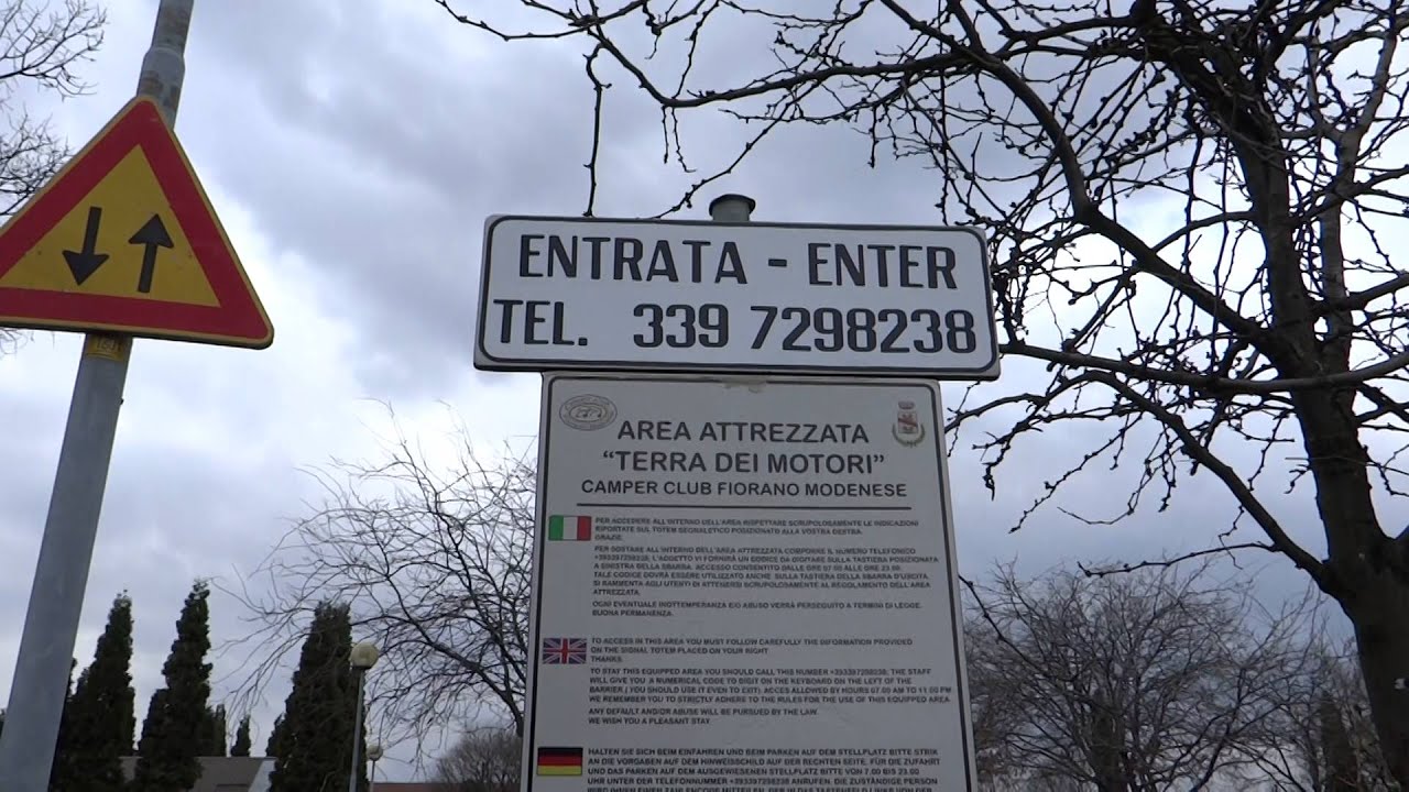 OurTour At The Motorhome Sosta In Fiorano Modenese, Near Ferrari Museum, Italy