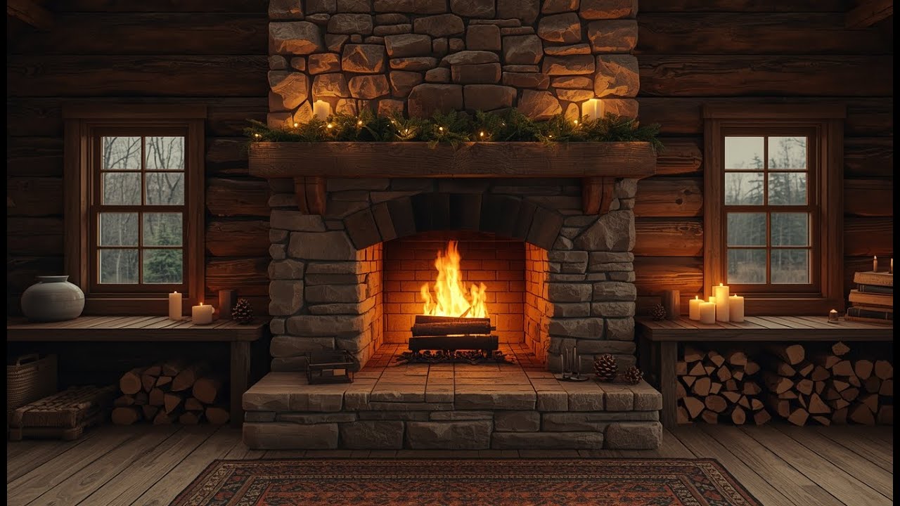 Cozy Fireplace Ambiance 4K 🪵 Natural Crackling Fire Sounds | No Music ASMR