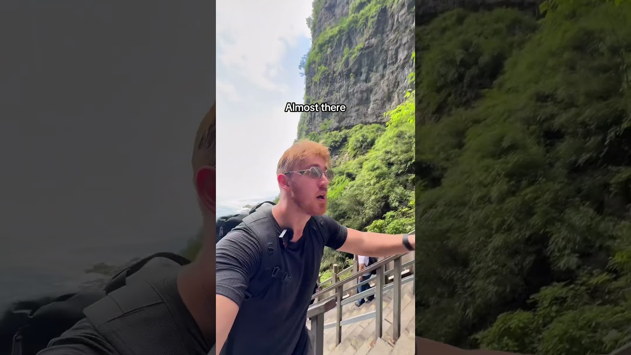 This mountain in China has a Burger King at the top 😳 #china #zhangjiajie