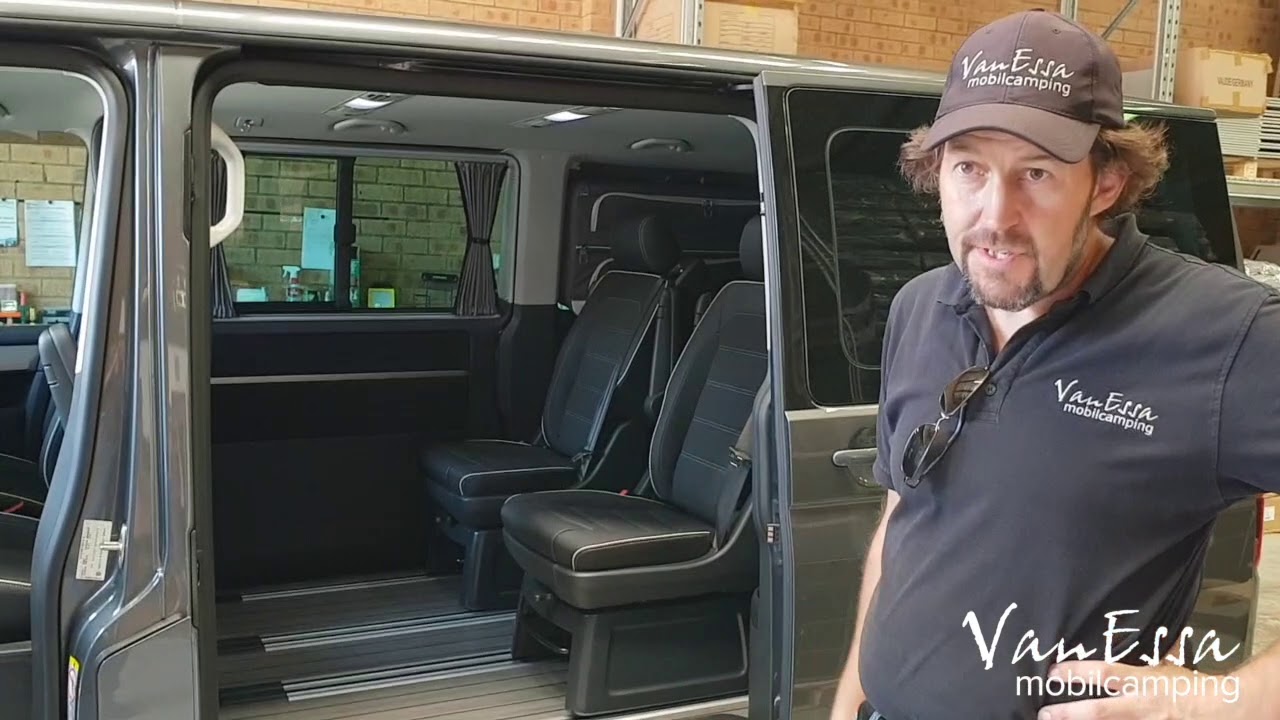 Double Surfer Bed in new VW Black Edition Multivan Campervan with Captain's Chairs
