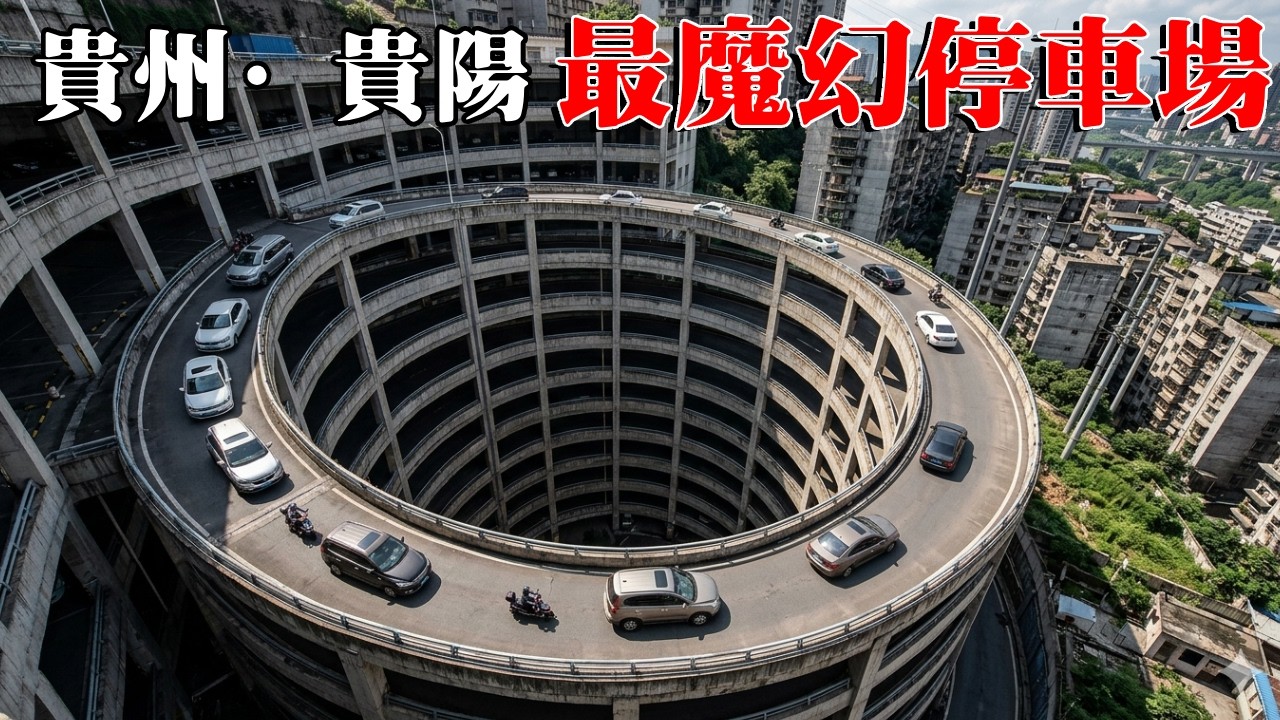 全網最魔幻的停車場！ 360度上下螺旋，能把40年老司機繞暈【大海去旅行】