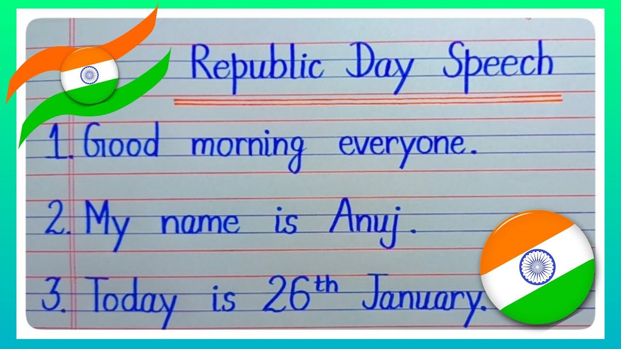 Republic Day Speech 26 January Speech For LKG UKG/26 January Speech/10 Lines Speech On Republic Day