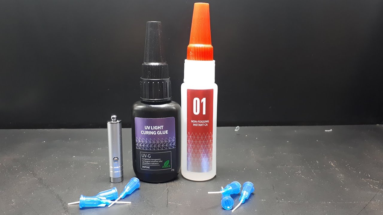 Resin car model window fix: Dspiae UV light curing glue & non-fogging (lie) instant CA