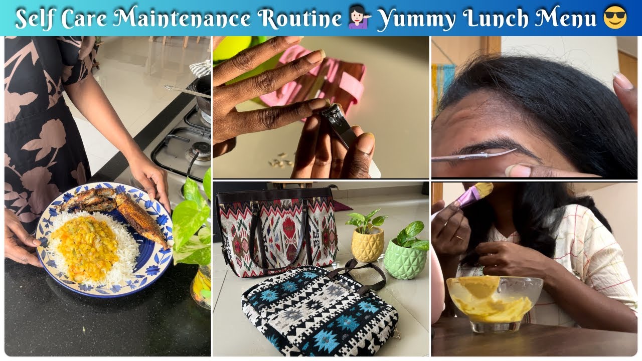 SELF CARE ROUTINE AT HOME ✨ || Face,Hair,Nails & Brows ❤️ Tasty Fish Fry 🐟#143