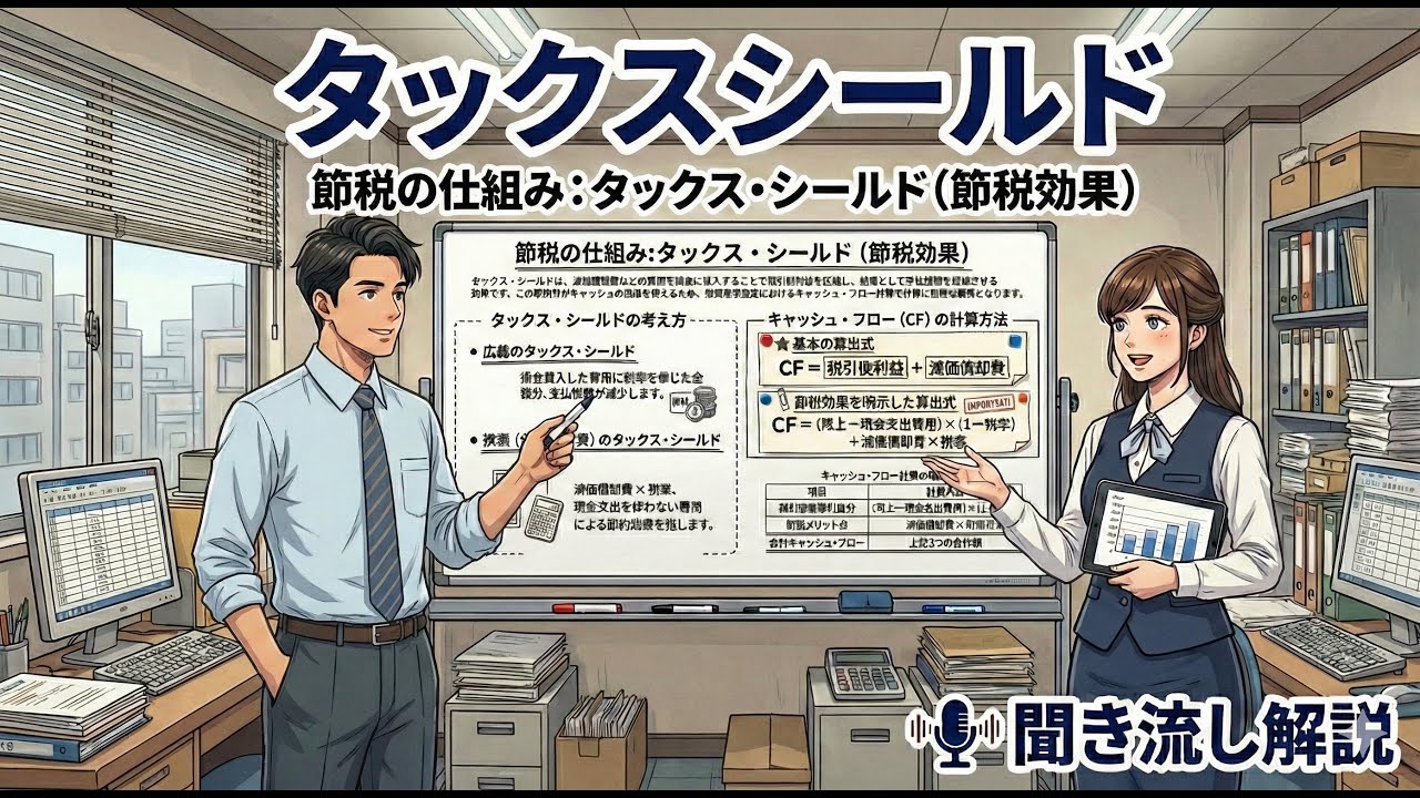 【重要論点・聞き流し】タックスシールド『減価償却費の節税効果』（事例４）