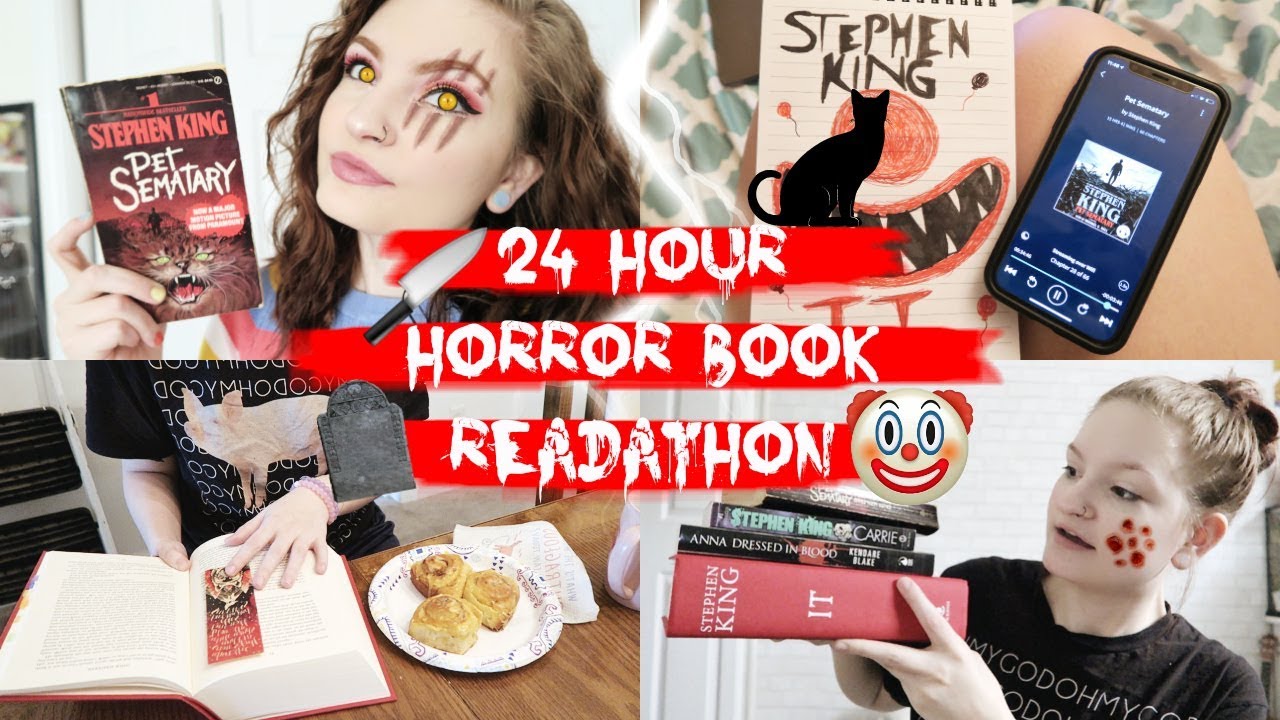 HORROR BOOK READ-A-THON🤡🔪| 24 HR CHALLENGE |