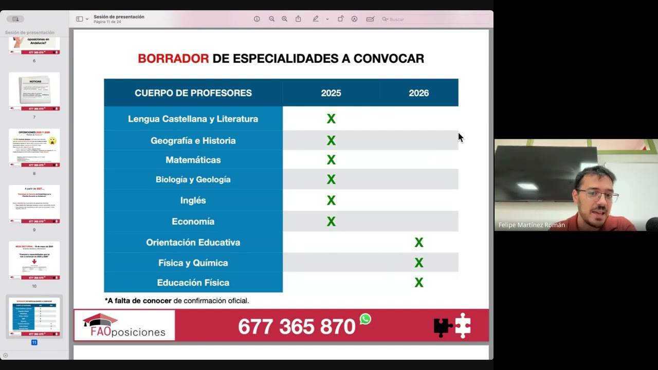 Sesión de presentación - Oposiciones docentes 2025
