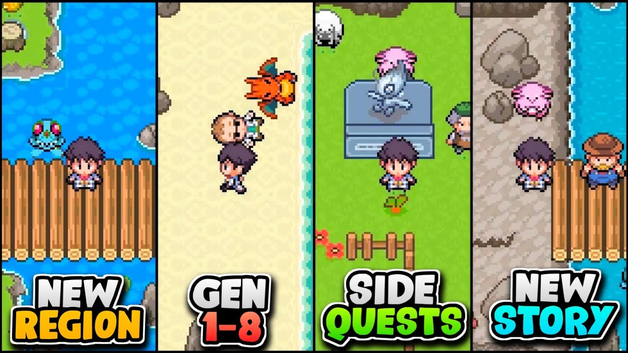 New Pokemon GBA ROM Hack With New Region, New Story, Gen 1-8, Best Graphics & More!!