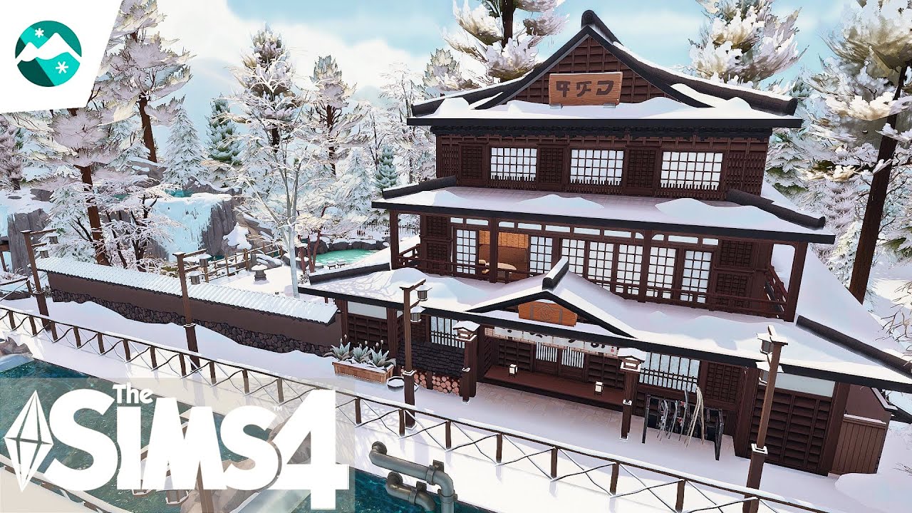 Japanese Onsen Town / 温泉 🏔 | Stop Motion Build | NO CC | The Sims 4 Snowy Escape