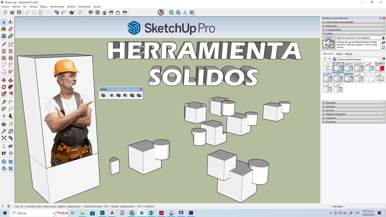 Herramienta SOLIDOS SketchUP Pro