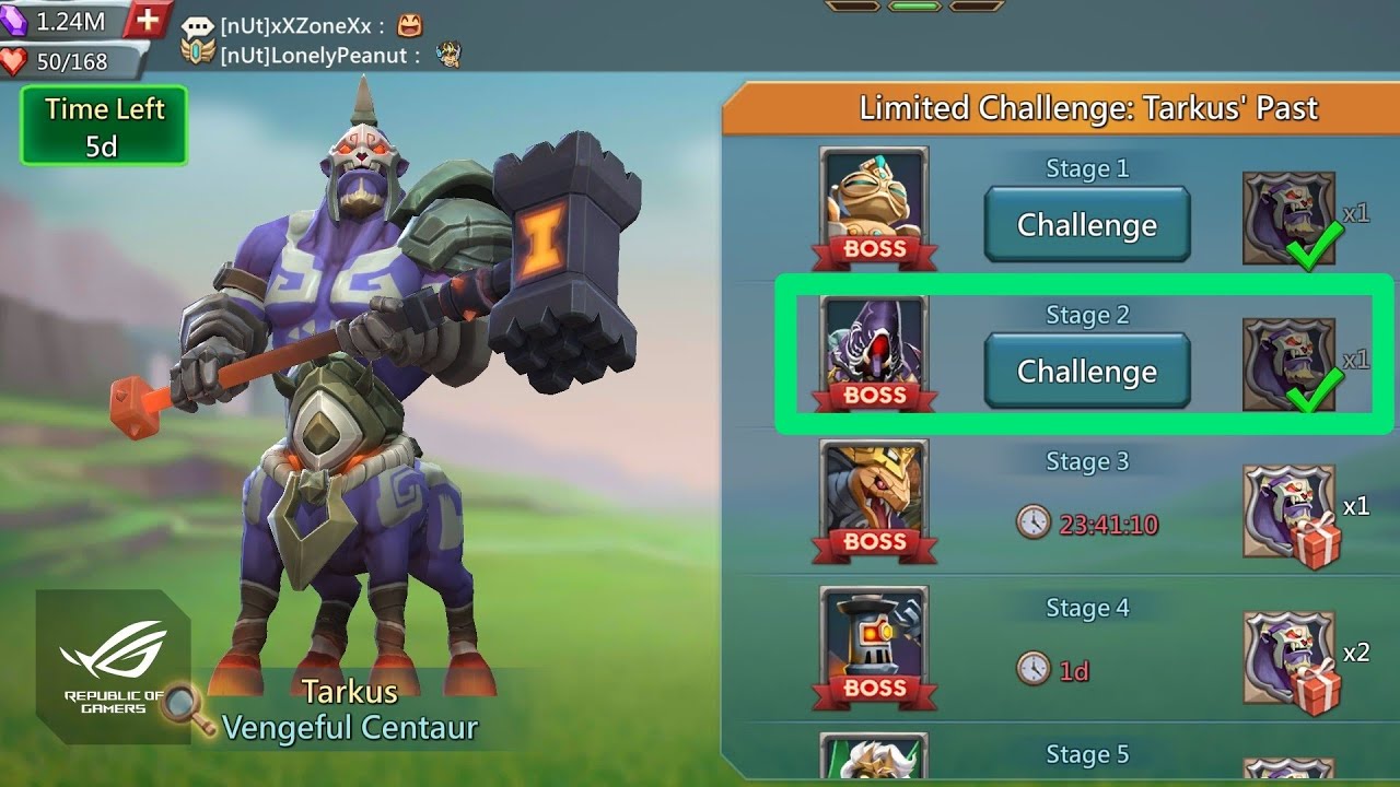 Limited Challenge: Tarkus Past Stage 2 Challenge - Lords Mobile | Destroying the Lab