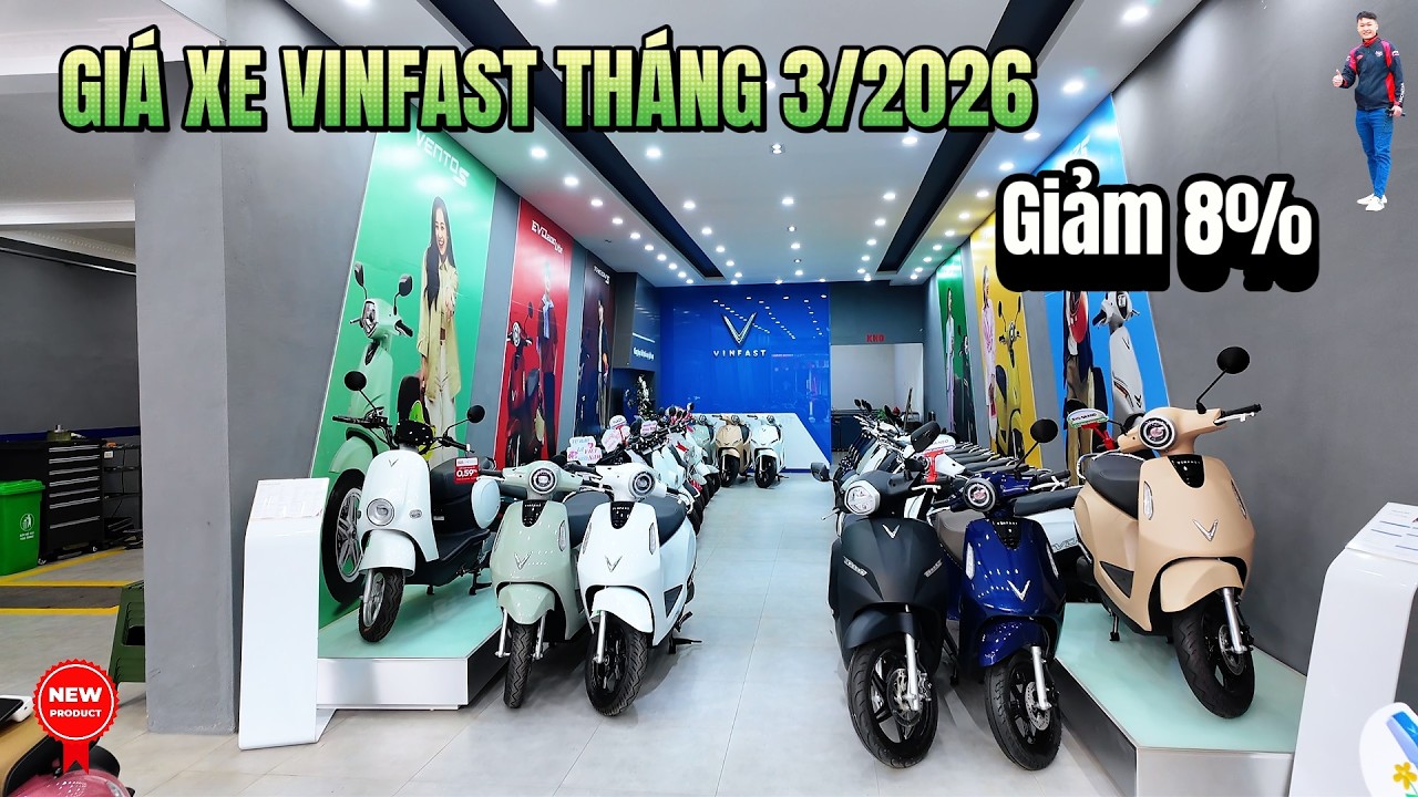 Giá xe máy điện Vinfast tháng 3 2026 ▶ Giảm 8% giá bán xe – Trả góp 0.59% 🔴 TOP 5 ĐAM MÊ