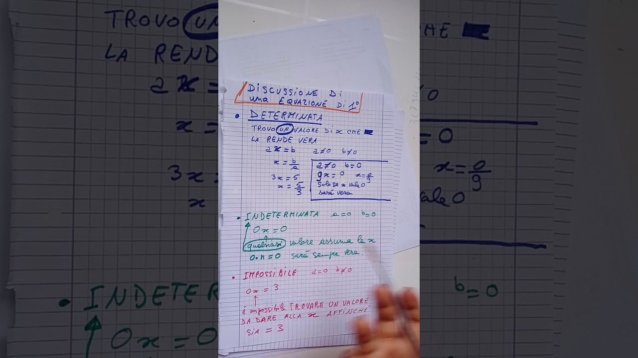 Equazione Determinata, indeterminata e impossibile