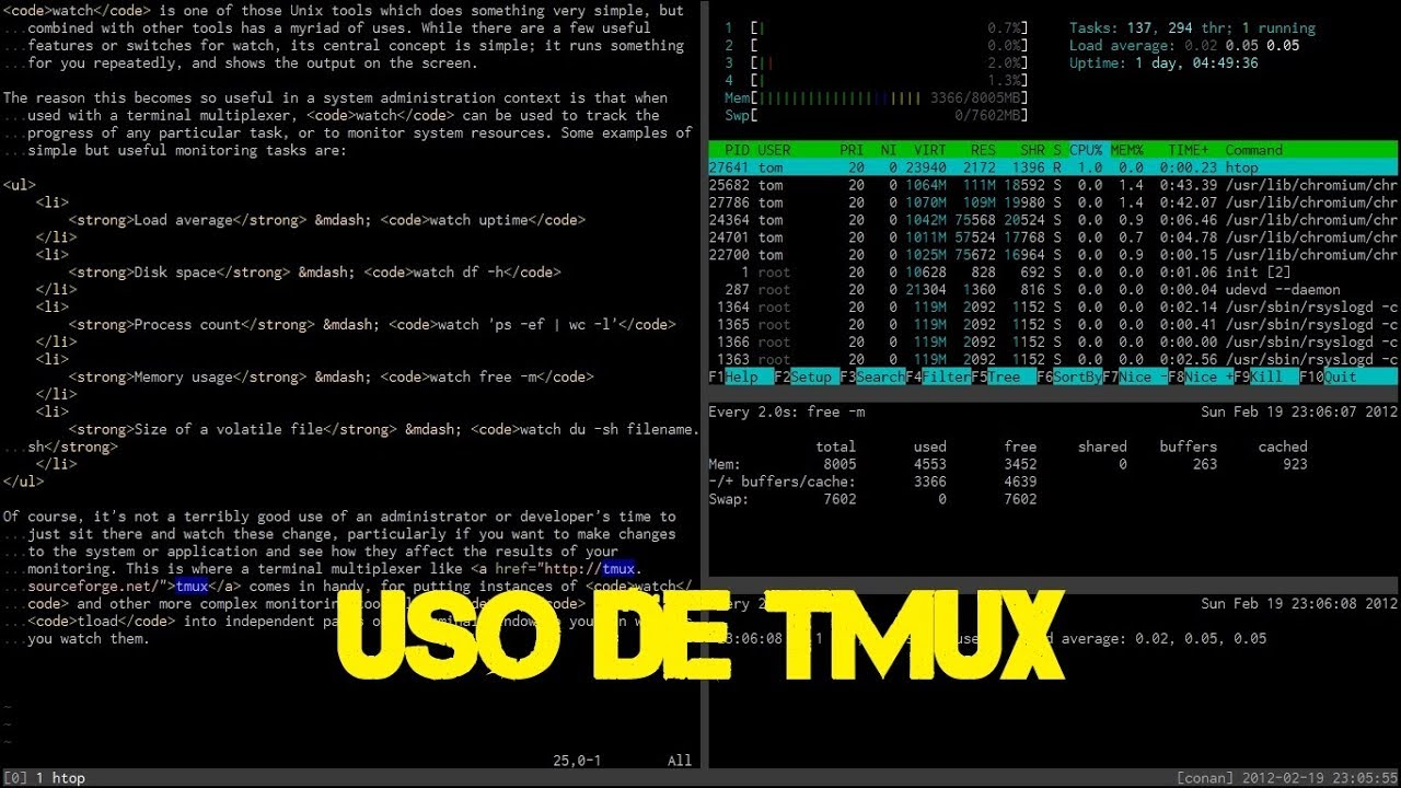 Aprendiendo a usar tmux desde 0 + Tips de Scripting