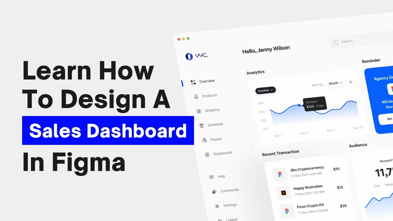 How To Design A Sales Dashboard Web UI In Figma
