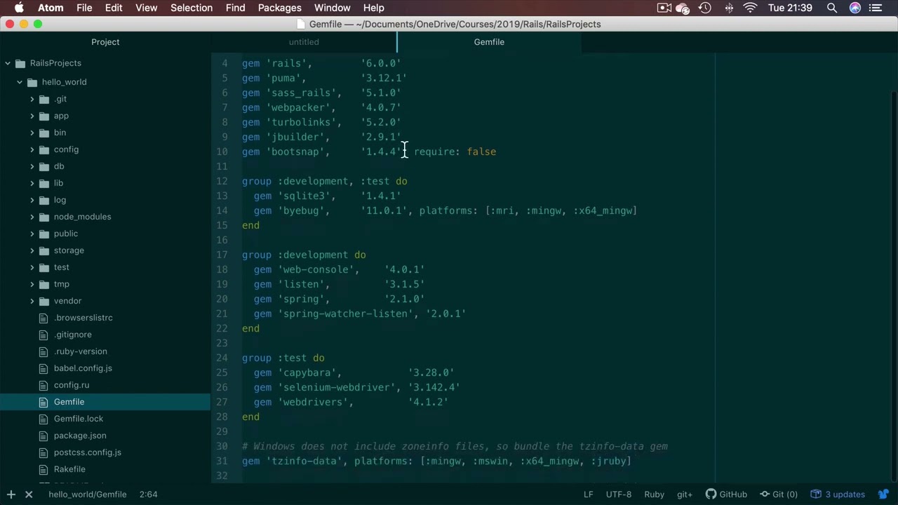 05   setting up a local ruby on rails web server