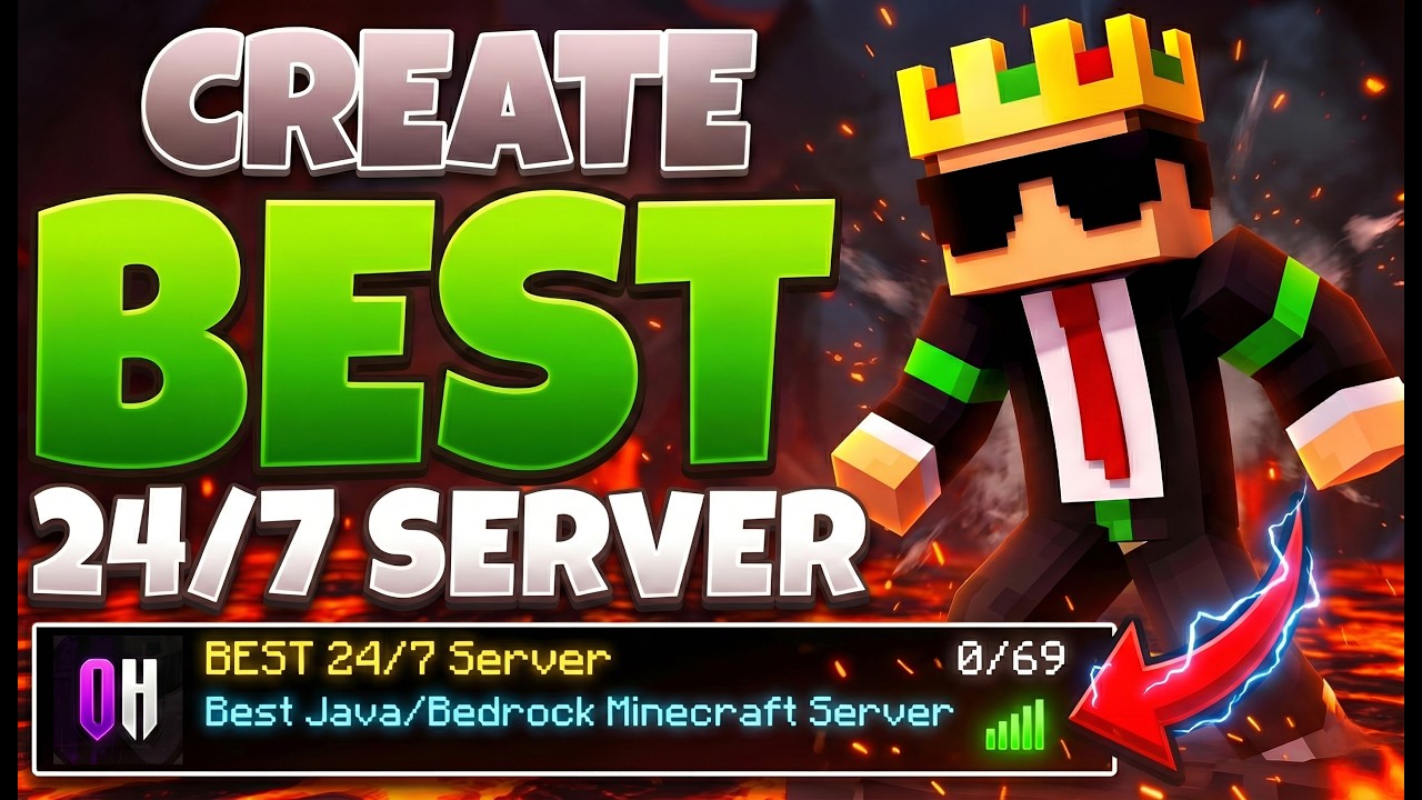 How To Make Minecraft Server 24x7 JAVA + PE | Best 24/7 Minecraft Hosting🟩