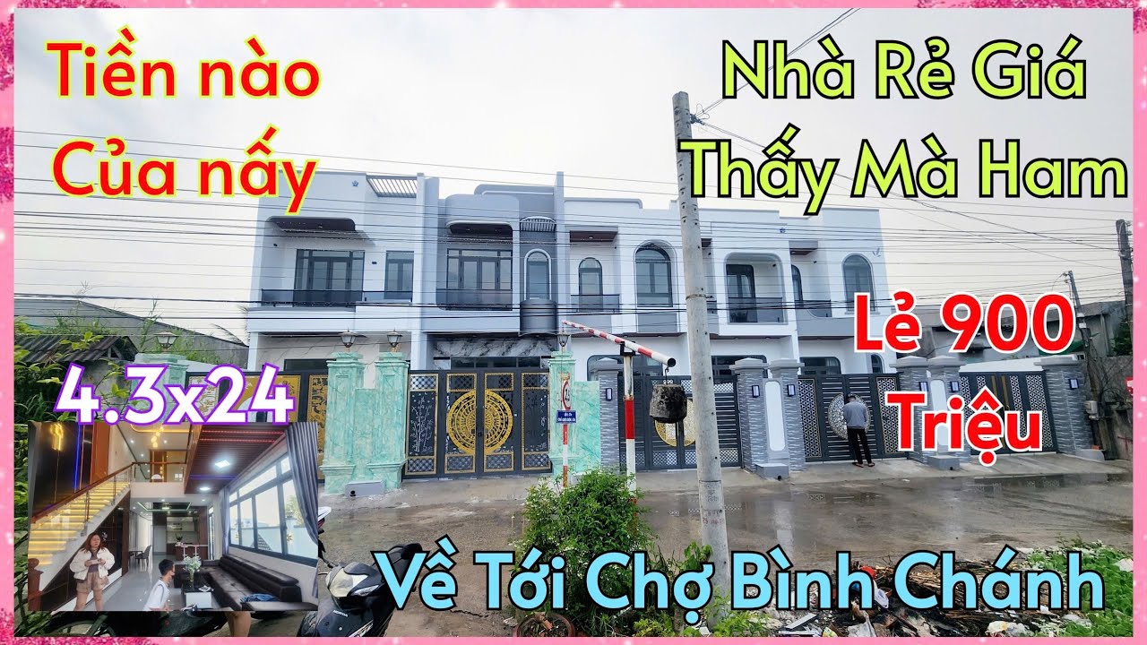 Cơ Hội Đến_Nhà Mặt Tiền Lẻ 900 Triệu Đường Buôn Bán (4,3x24) Ra QL1A Chợ BÌNH CHÁNH.