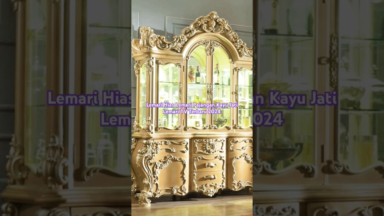 Lemari Hias lemari pajangan kayu jati ukir terbaru khas JEPARA 👑 #dekifurniturejepara #lemarihias