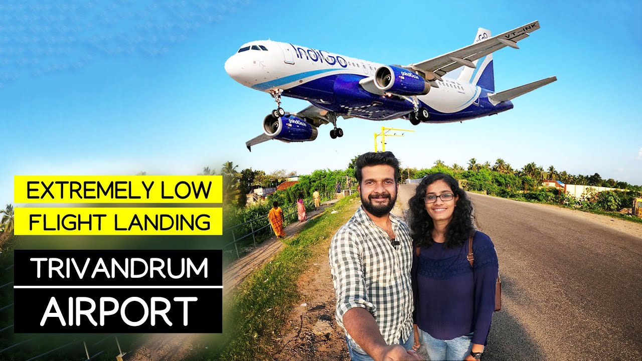 Extremely Low Flight Landing in Trivandrum International Airport | Aeroplane View Point Vallakkadavu