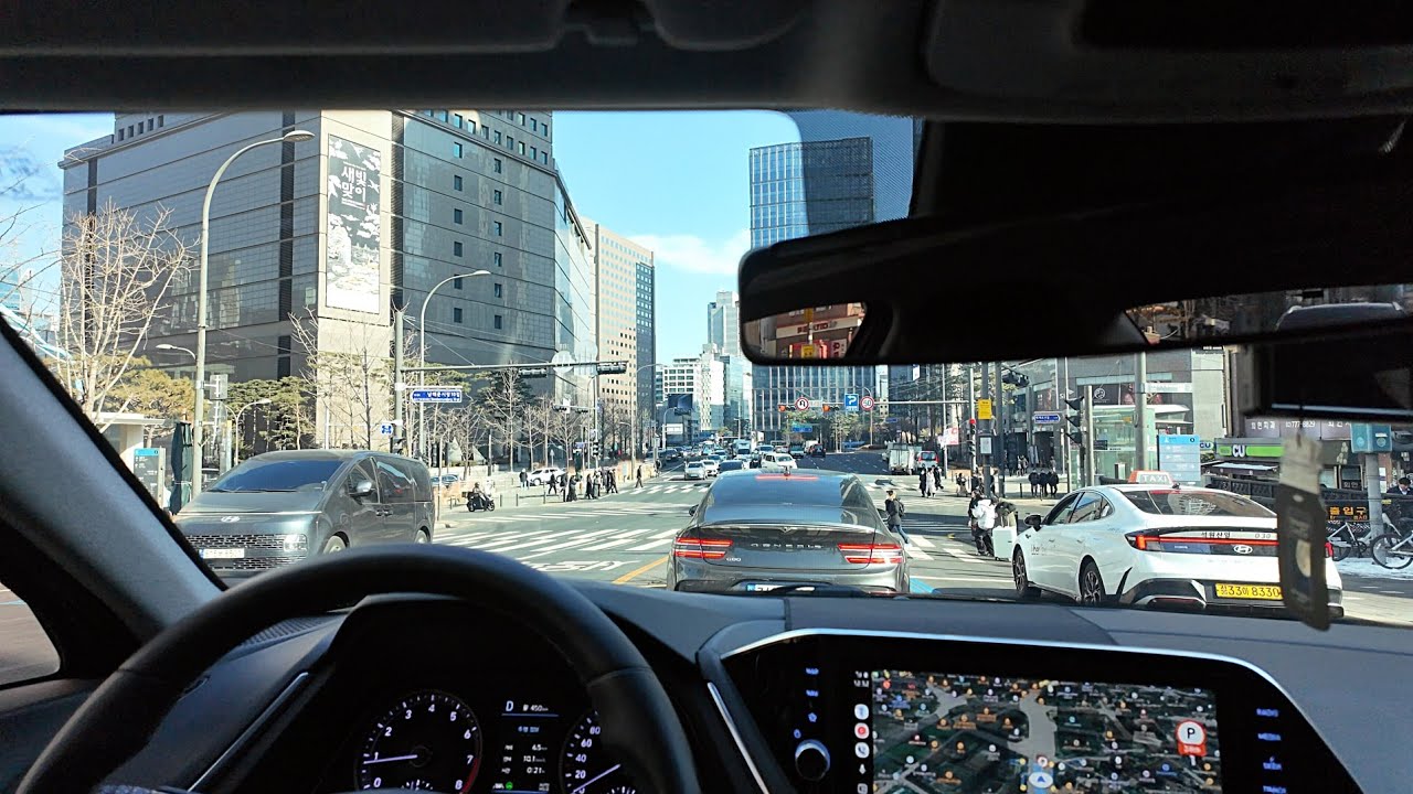 홍대와 건대 사이 서울 도심 POV 드라이브 | POV driving in downtown Seoul between Hongdae and Konkuk University | 4K