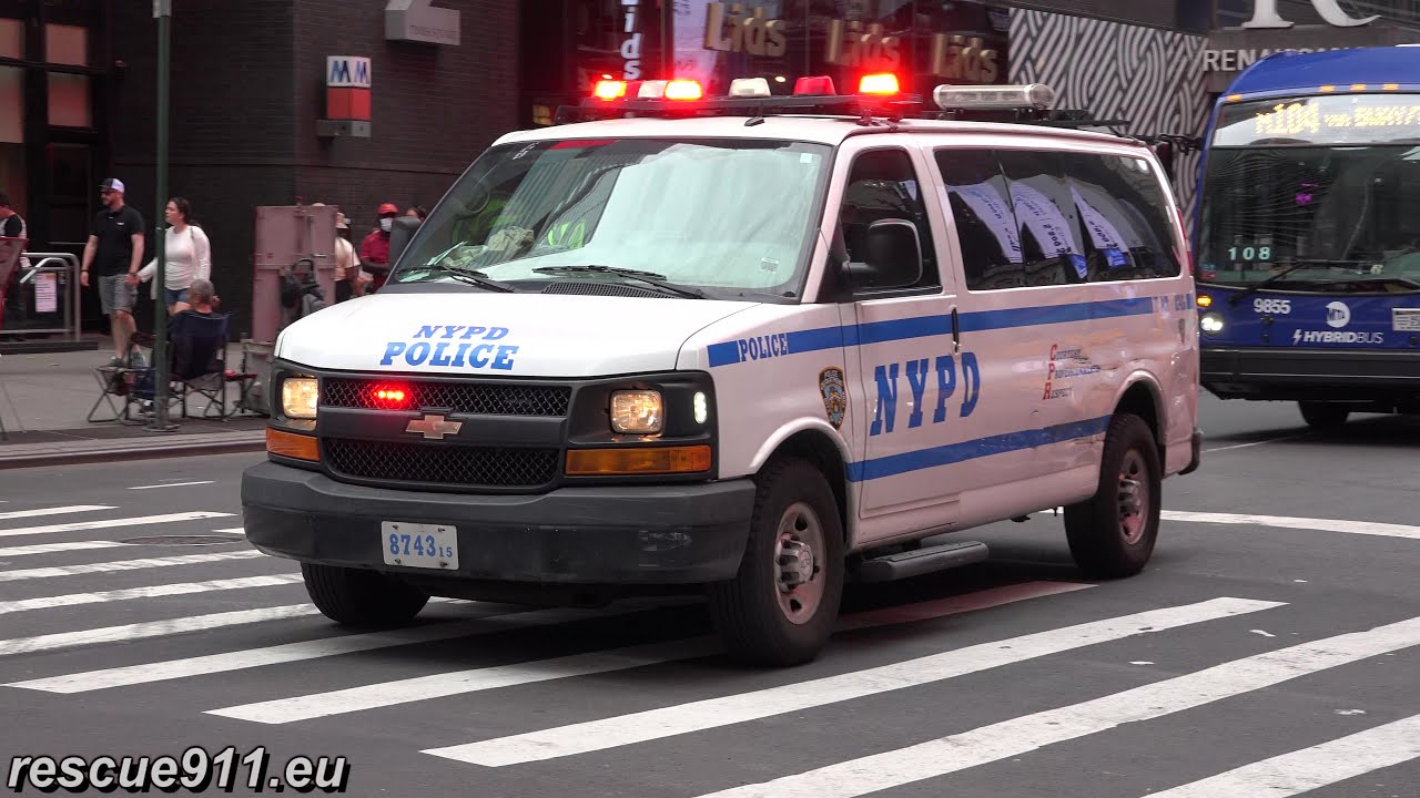 NYPD Police cars responding (collection)