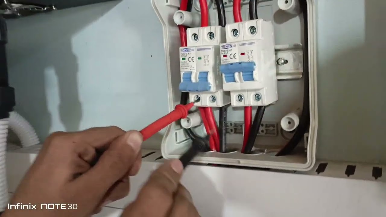 Metre ke zariye solar DC ke  +  -  ke pahchan