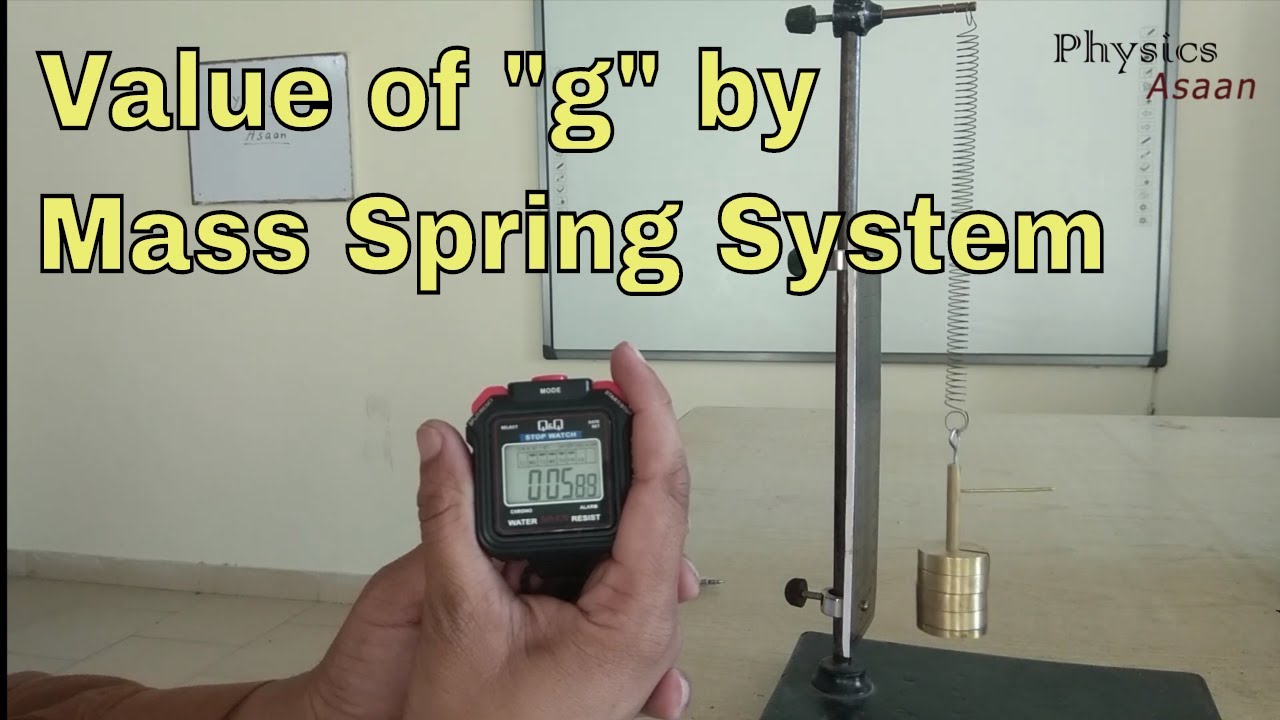 Value of ''g'' by Mass Spring system/ How to find g by Helical mass spring system