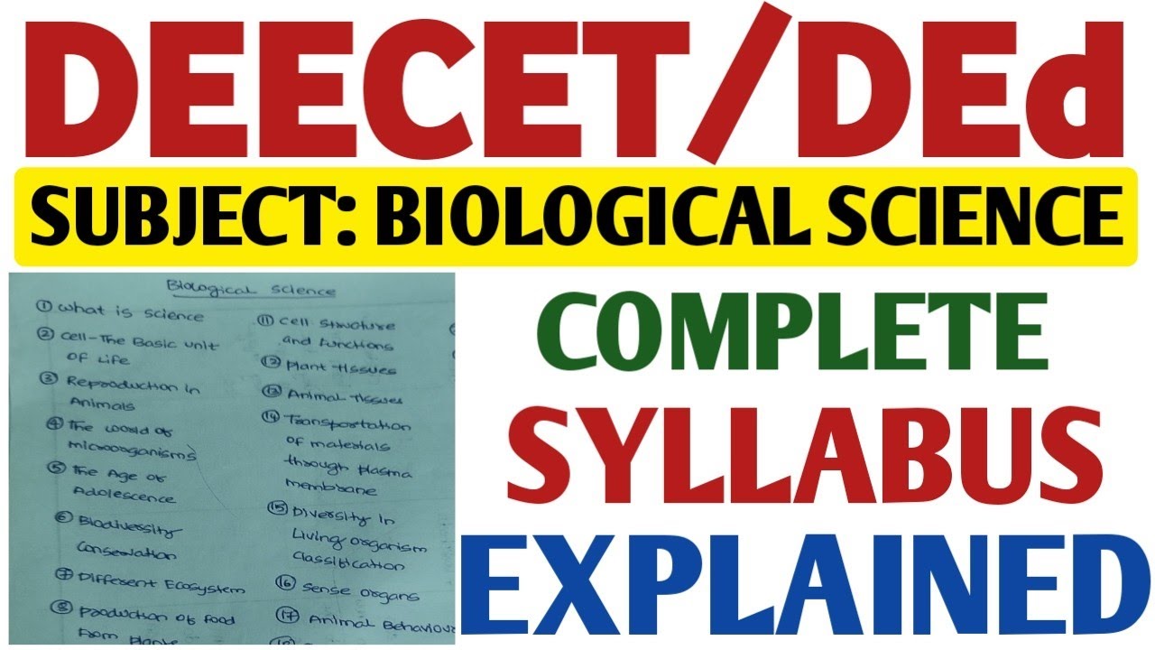 DEECET Biological Science Syllabus@StudentUpdates247 
