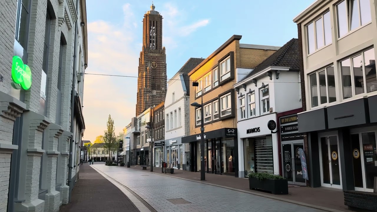City centre of Weert at 6pm