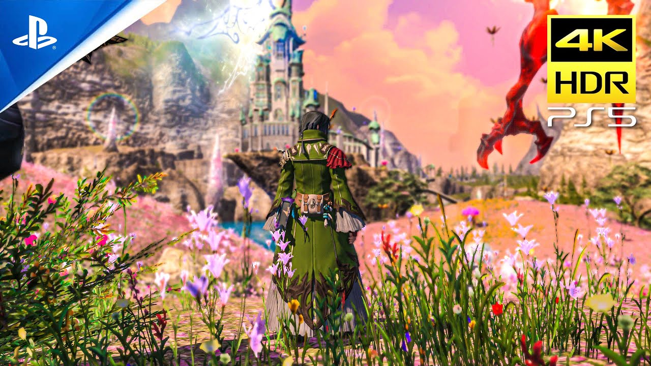 PS5 Gameplay ❯ Final Fantasy 14 Free Roam with Summoner - Ultra Settings ❯ 4K 60fps HDR
