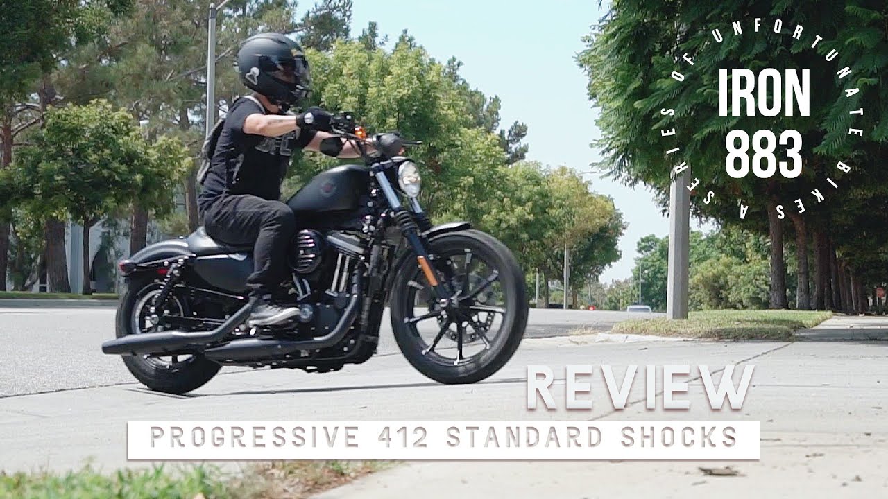 Обзор амортизаторов Sportster Iron 883 Progressive 412 / Преодоление неровностей