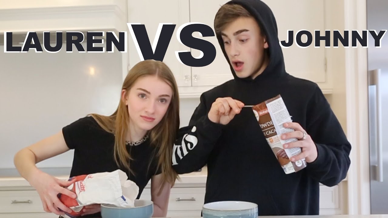 no recipe baking challenge (Lauren Vs Johnny)