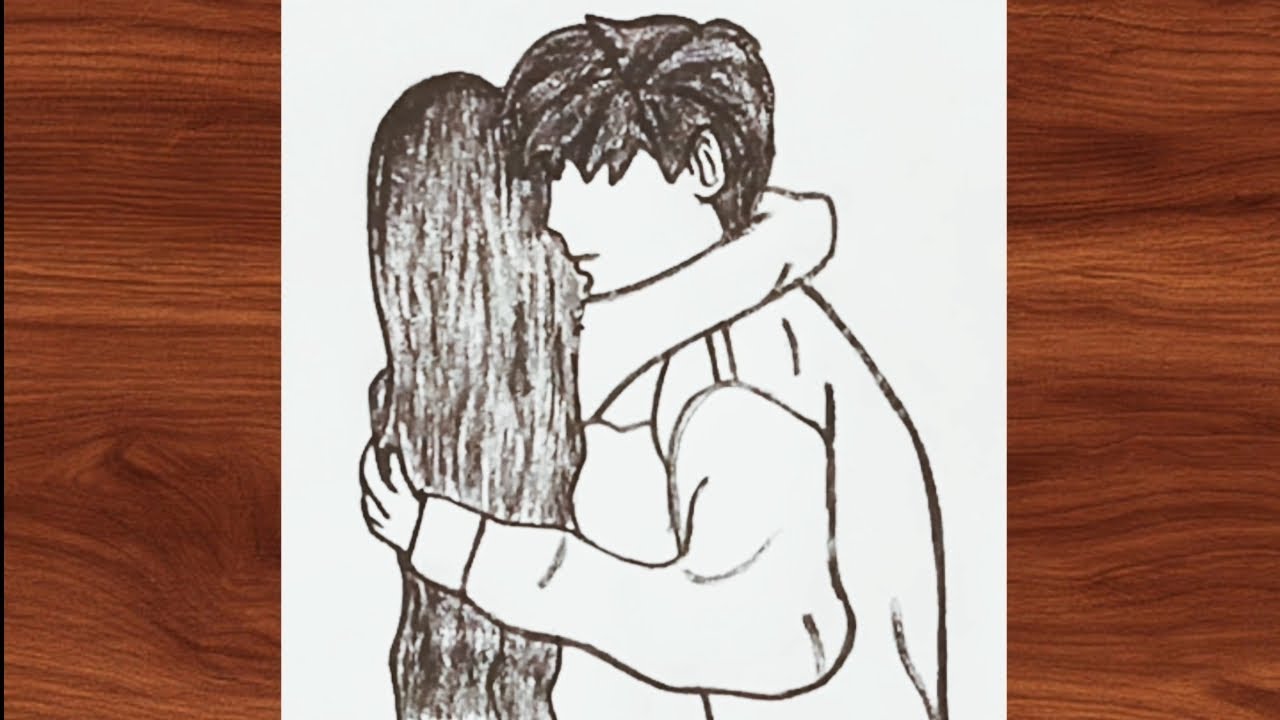 Couple Hug Pencil Drawing Tutorial | Easy Romantic Sketch Step by Step