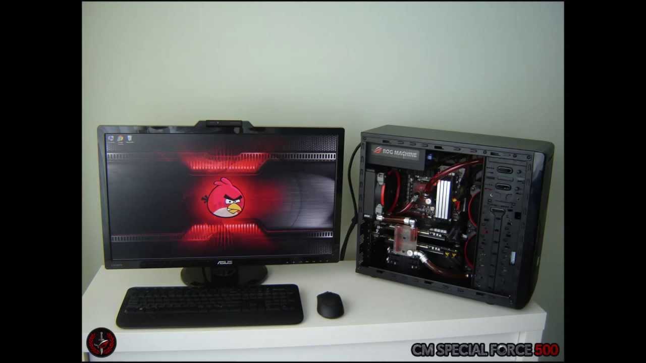 CM FORCE 500 ROG PC BUILD, water cooling , Asus V Gene, GTX 680 sli, I7 3770K