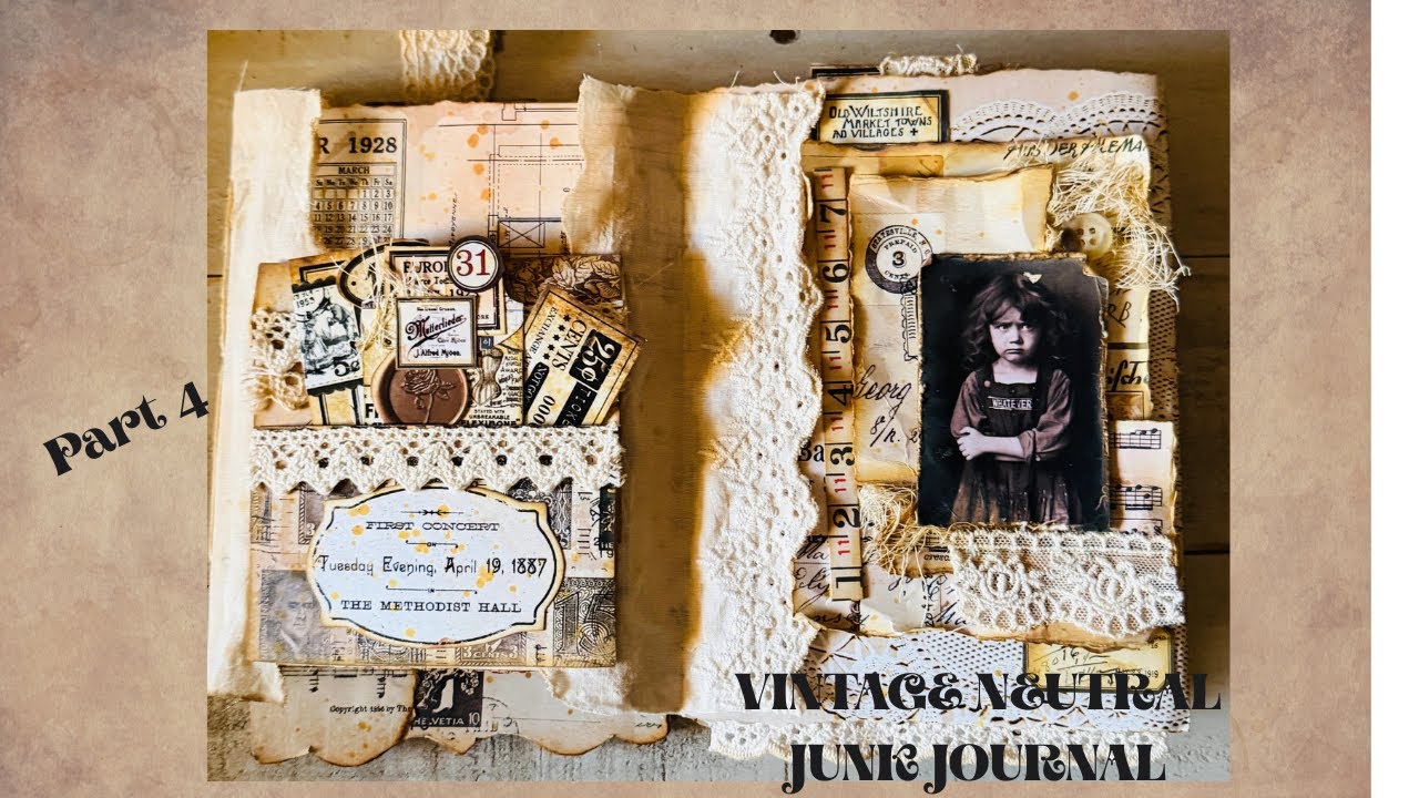 Neutral Accordion Journal | Paper Bag Pockets| #DTPthejunkjournalstudio | Part 4 